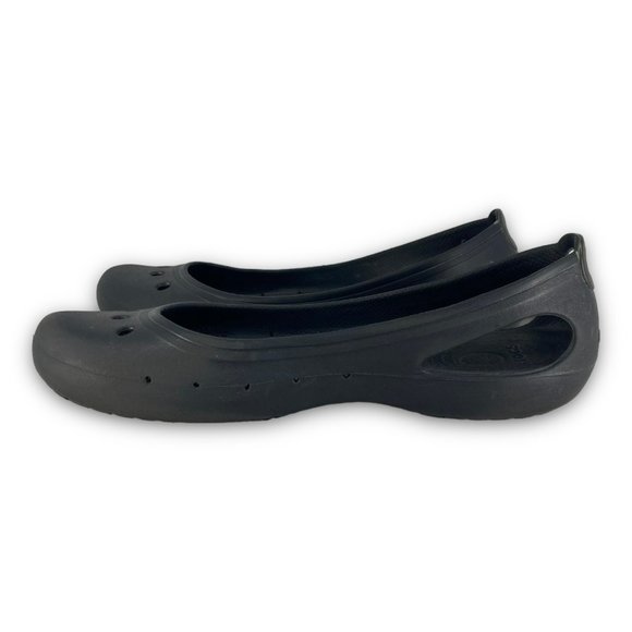 Crocs Kadee Iconic Comfort Ballet Flats Slip On Croslite Black Women 9 - Picture 4 of 10
